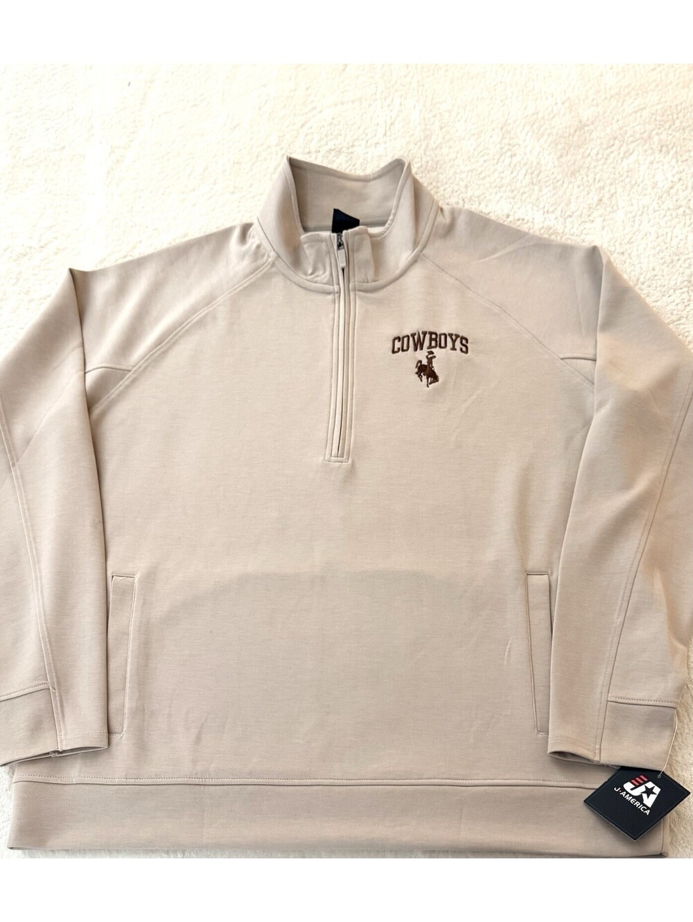 J America Wyoming Cowboys Apex Fleece 1/4 Zip Pullover Men’s XL NWT Mojave NCAA